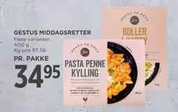 MENY GESTUS MIDDAGSRETTER, DKK 34.95 tilbud