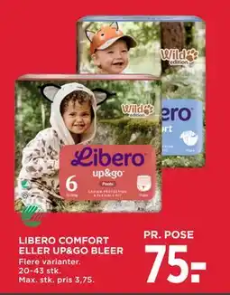 MENY LIBERO COMFORT ELLER UP&GO BLEER, DKK 75 tilbud