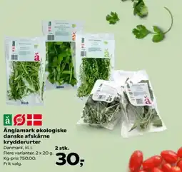 Kvickly Änglamark økologiske danske afskårne krydderurter Danmark, kl. I. tilbud