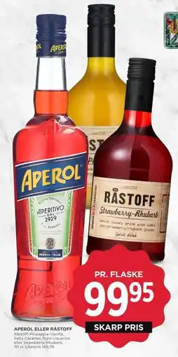 MENY APEROL ELLER RÅSTOFF, DKK 99.95 tilbud