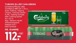 MENY TUBORG ELLER CARLSBERG, DKK 112 tilbud