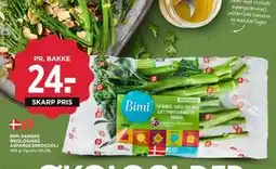 MENY BIMI DANSKE ØKOLOGISKE ASPARGES BROCCOLI, DKK 24 tilbud