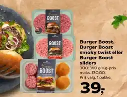 Kvickly Burger Boost, Burger Boost smoky twist eller Burger Boost sliders tilbud