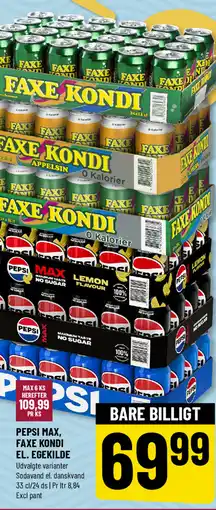 Løvbjerg PEPSI Max, FAXE KONDI el.. EGEKILDE tilbud