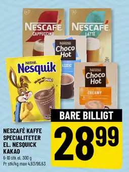 Løvbjerg NESCAFÉ Kaffe specialiteter el. Nesquick kakao tilbud