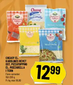 Løvbjerg ARLA Cheasy el. Karolines revet ost, pizzatopping el. mozzarella i tern tilbud