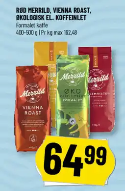 Løvbjerg Rød Merrild, Vienna roast, økologisk el. koffeinlet tilbud