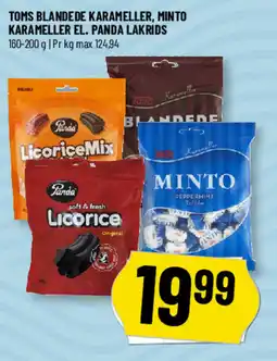 Løvbjerg Toms Blandede karameller, Minto karameller el. panda lakrids tilbud
