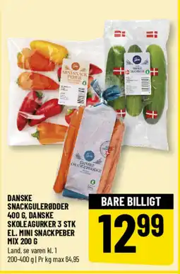 Løvbjerg Danske Snackgulerødder , danske skole agurker 3 stk el. mini snackpeber mix tilbud