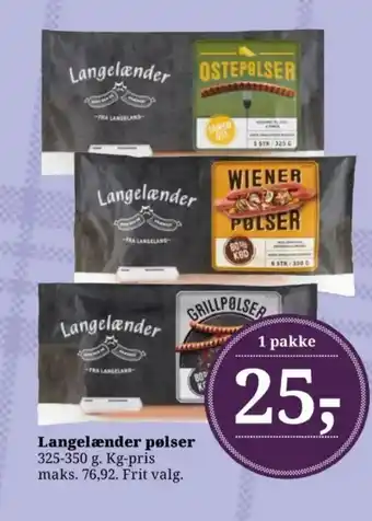 Dagli'Brugsen Langelænder pølser tilbud