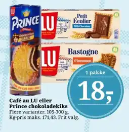 Dagli'Brugsen Café au LU eller Prince chokoladekiks tilbud