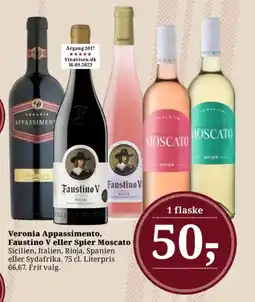Dagli'Brugsen Veronia Appassimento, Faustino V eller Spier Moscato tilbud