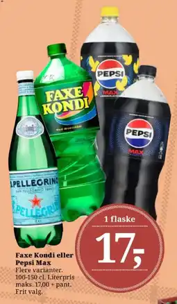 Dagli'Brugsen Faxe Kondi eller Pepsi Max tilbud