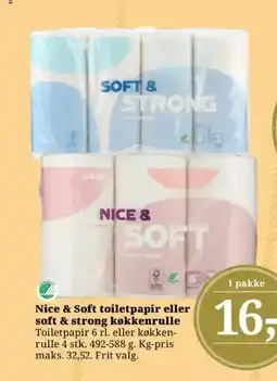 Dagli'Brugsen Nice & Soft toiletpapir eller soft & strong køkkenrulle tilbud