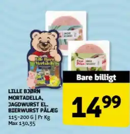 Løvbjerg Lille bjørn mortadella, Jagdwurst el. Bierwurst pålæg tilbud