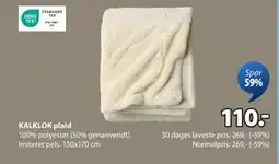 JYSK KALKLOK plaid, DKK 110 tilbud