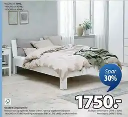 JYSK OLSKER sengeramme, DKK 1750 tilbud