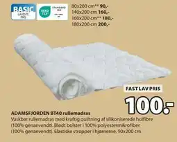 JYSK ADAMSFJORDEN BT40 rullemadras, DKK 100 tilbud