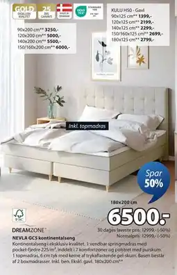 JYSK NEVLA GC5 kontinentalseng, DKK 6500 tilbud