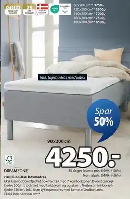 JYSK HORSLA GB30 boxmadras, DKK 4250 tilbud