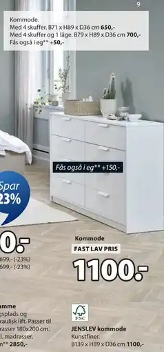 JYSK JENSLEV kommode, DKK 1100 tilbud