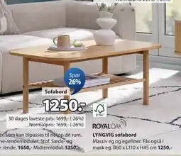 JYSK LYNGVIG sofabord, DKK 1250 tilbud