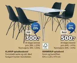 JYSK KLARUP spisebordsstol, DKK 300 tilbud