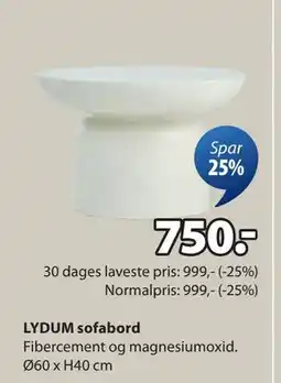 JYSK LYDUM sofabord, DKK 750 tilbud