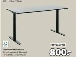 JYSK STAUNING skrivebord, DKK 800 tilbud