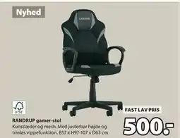 JYSK RANDRUP gamer-stol, DKK 500 tilbud