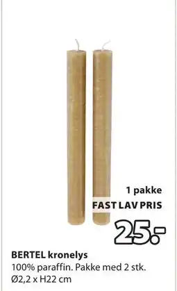 JYSK BERTEL kronelys, DKK 25 tilbud
