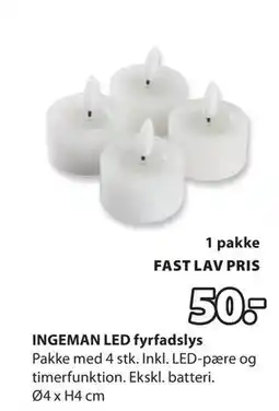 JYSK INGEMAN LED fyrfadslys, DKK 50 tilbud
