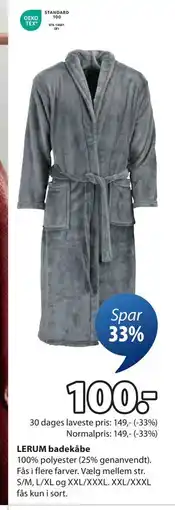 JYSK LERUM badekåbe, DKK 100 tilbud