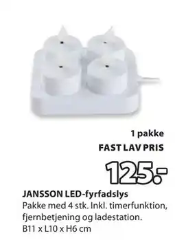 JYSK JANSSON LED-fyrfadslys, DKK 125 tilbud