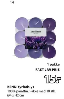 JYSK KENNI fyrfadslys, DKK 15 tilbud
