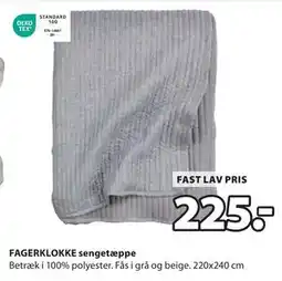 JYSK FAGERKLOKKE sengetæppe, DKK 225 tilbud