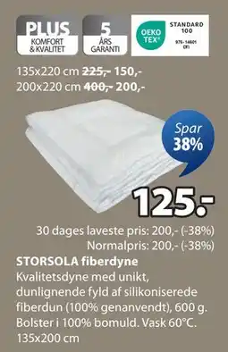 JYSK STORSOLA fiberdyne, DKK 125 tilbud