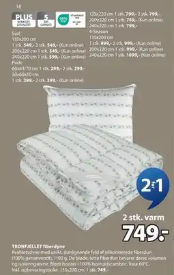 JYSK TRONFJELLET fiberdyne, DKK 749 tilbud