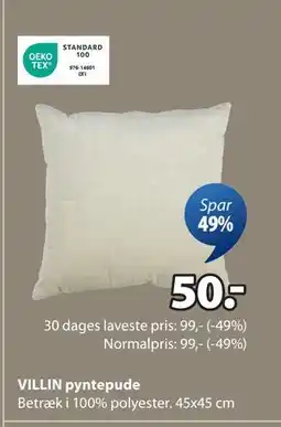 JYSK VILLIN pyntepude, DKK 50 tilbud