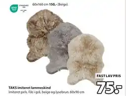 JYSK TAKS imiteret lammeskind tilbud
