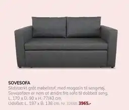 Daells Bolighus SOVESOFA, DKK 3965 tilbud
