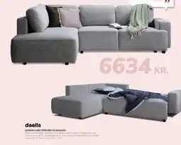 Daells Bolighus SOVESOFA MED OPEN END OG MAGASIN, DKK 6634 tilbud