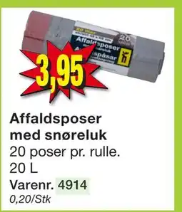 Harald Nyborg Affaldsposer med snøreluk, DKK 3.95 tilbud