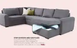 Daells Bolighus STOR SOVESOFA MED GOD PLADS, DKK 7456 tilbud