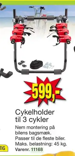 Harald Nyborg Cykelholder til 3 cykler, DKK 599 tilbud