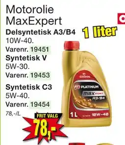 Harald Nyborg Motorolie MaxExpert, DKK 78 tilbud