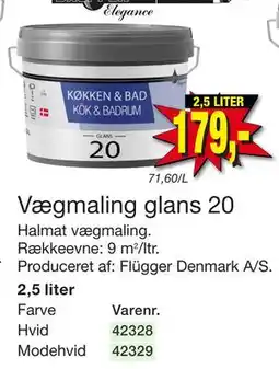 Harald Nyborg Vægmaling glans 20, DKK 179 tilbud
