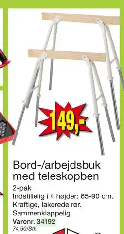Harald Nyborg Bord-/arbejdsbuk med teleskopben, DKK 149 tilbud