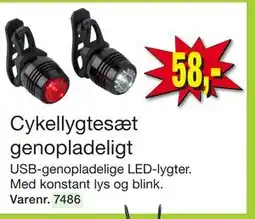 Harald Nyborg Cykellygtesæt genopladeligt, DKK 58 tilbud