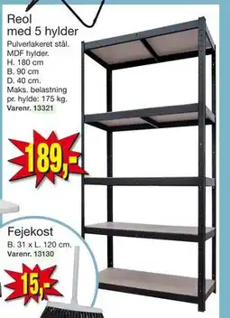 Harald Nyborg Reol med 5 hylder, DKK 189 tilbud